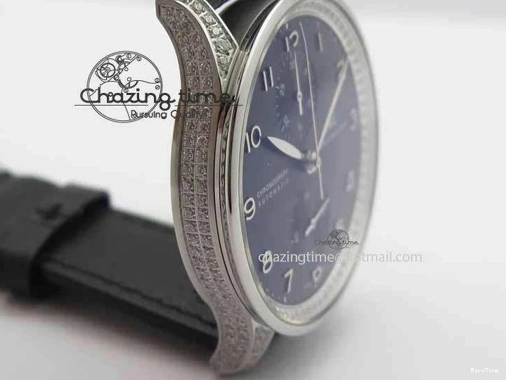 MIROTIME 0415 Portuguese IW3714 Diam ZF V2 1:1 Best Edition Black Dial On Black Leather Strap A79350 (Slim Movement) Lightweight 7245